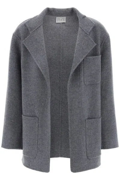 Shop Totême Toteme Double-faced Wool Jacket In Grey