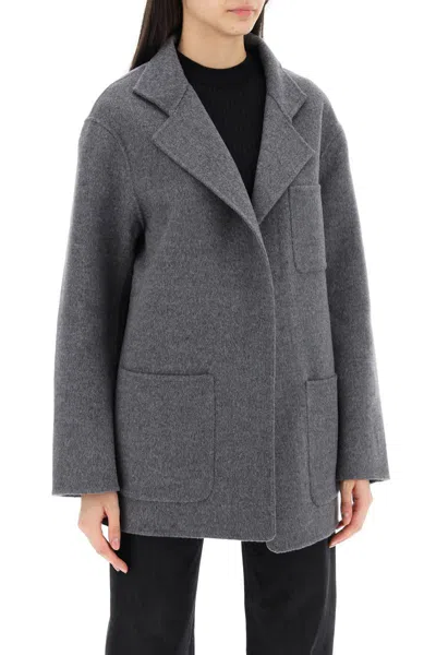Shop Totême Toteme Double-faced Wool Jacket In Grey