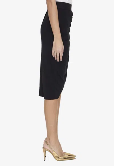 Shop Dolce & Gabbana Asymmetrical Draped Skirt In Black