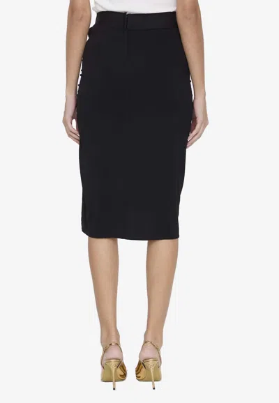 Shop Dolce & Gabbana Asymmetrical Draped Skirt In Black