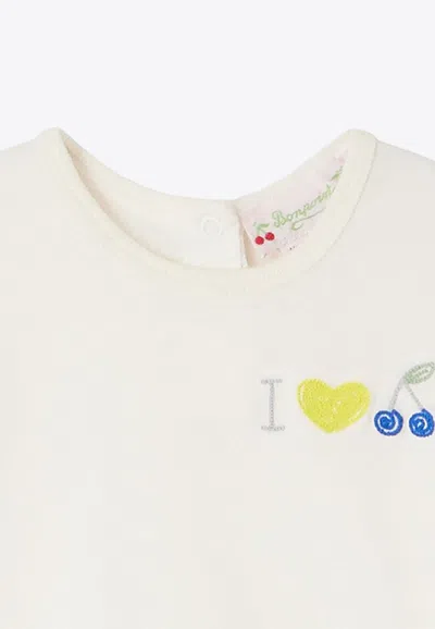 Shop Bonpoint Baby Girls Cira Embroidered Crewneck T-shirt In White