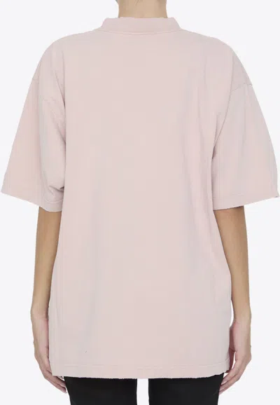 Shop Balenciaga Back Flip Logo T-shirt In Pink
