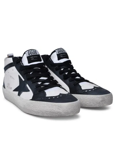 Shop Golden Goose Man  'mid-star Classic' White Leather Sneakers