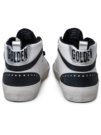 Shop Golden Goose Man  'mid-star Classic' White Leather Sneakers