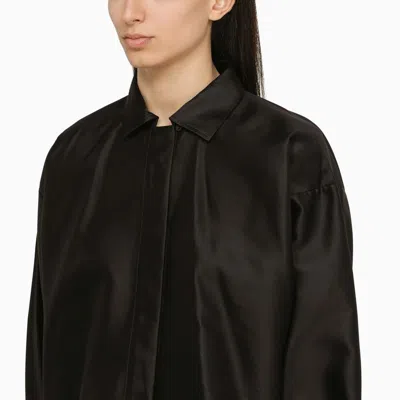 Shop Max Mara Black Silk Blouse With Collar Women
