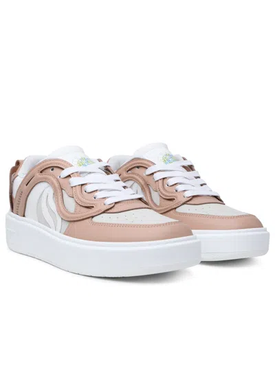 Shop Stella Mccartney Donna S Wave 1 Sneakers In A Powder Polyester Blend In Cream
