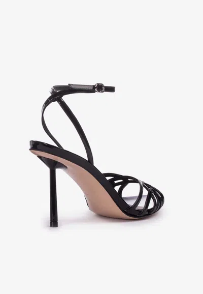 Shop Le Silla Bella 80 Leather Strappy Sandals In Black