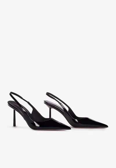 Le Silla Bella 80 Patent Leather Slingback Pumps In Black
