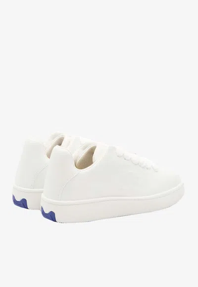 Shop Burberry Box Calf Leather Sneakers In White