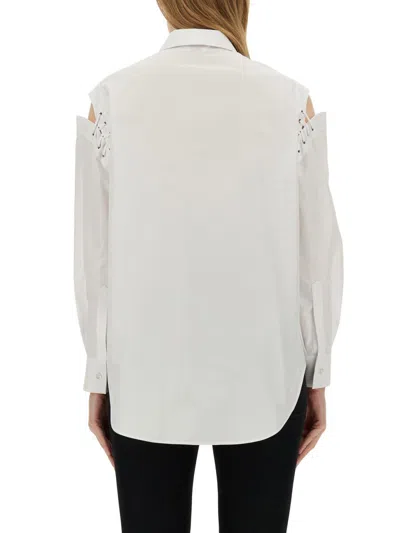 Shop Alexander Mcqueen Cocoon Shirt With Cut-out Details In White