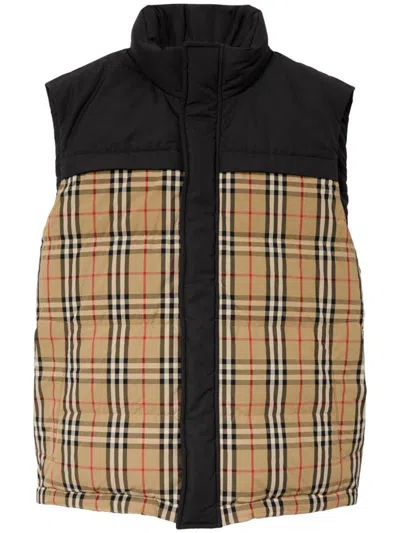 Shop Burberry Vests In Neutrals