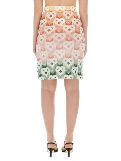 Shop Casablanca Net Skirt In Multicolour