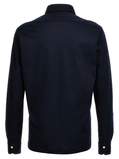 Shop Kiton Long Sleeve Polo Shirt In Blue