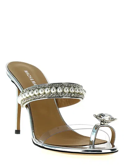 Shop Mach & Mach 'diamond Of Elizabeth' Sandals In Silver