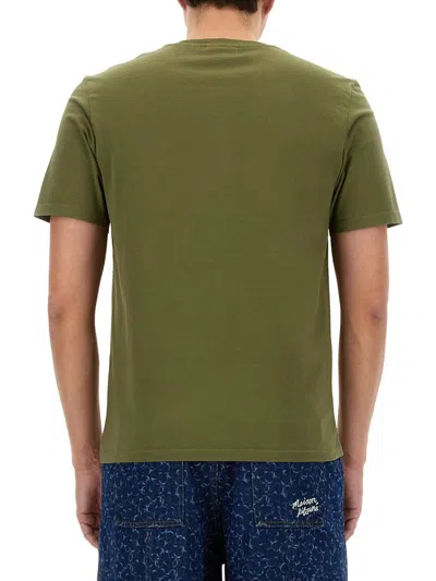 Shop Maison Kitsuné "chillax Fox" T-shirt In Military Green