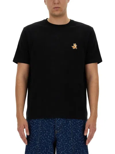 Shop Maison Kitsuné "speedy Fox" T-shirt In Black