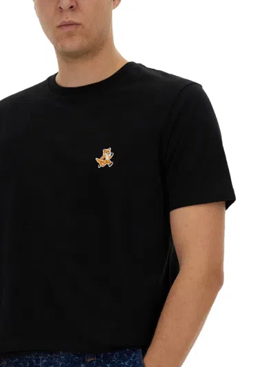 Shop Maison Kitsuné "speedy Fox" T-shirt In Black