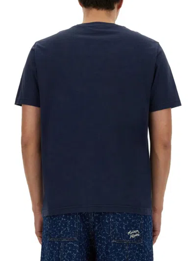 Shop Maison Kitsuné "speedy Fox" T-shirt In Blue