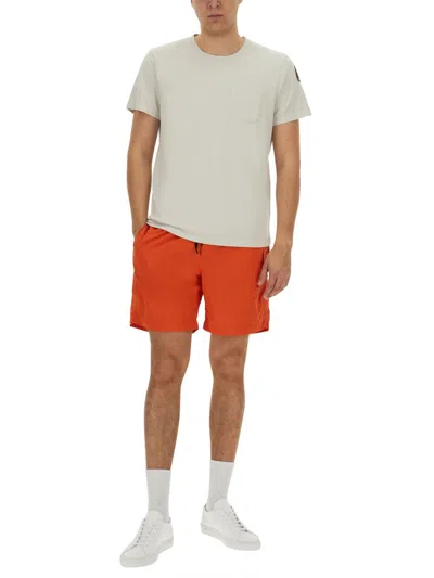 Shop Parajumpers Bermuda Shorts "mitch" In Orange