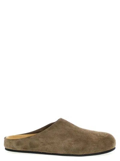 The Row Hugo Grey Slides In Brown