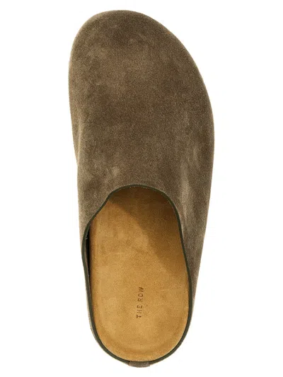 The Row Hugo Grey Slides In Brown
