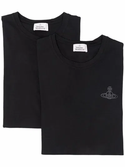 Shop Vivienne Westwood Two Pack T-shirt Clothing In Black