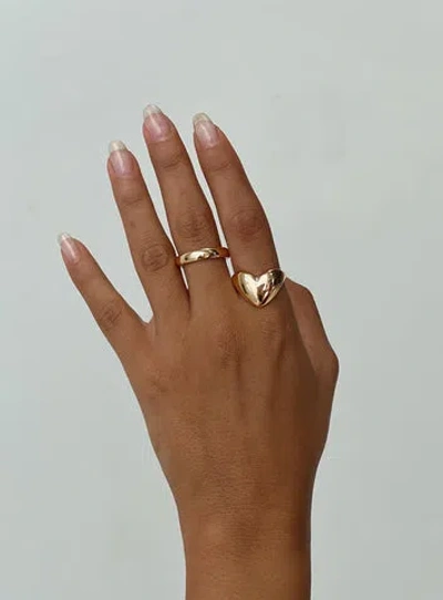 Princess Polly Lower Impact Salute Ring Pack Gold In Gold