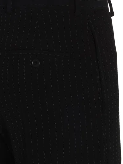 Shop Balenciaga Twill Pin Stripe Pants In White/black