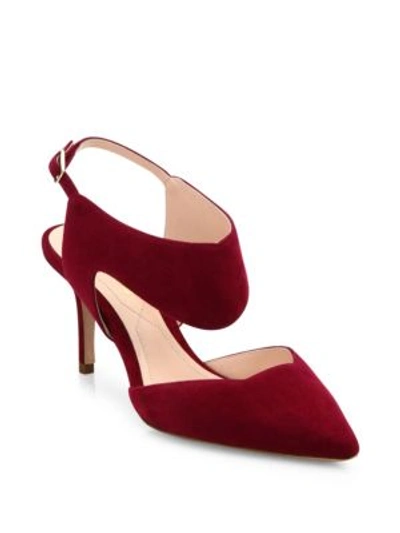 Nicholas Kirkwood Leda Cutout Suede Slingbacks In Ruby