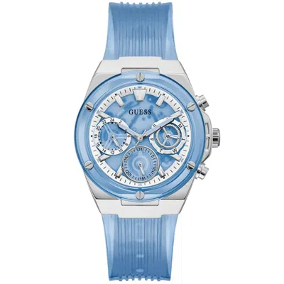Shop Guess Women's Active Life Blue Dial Watch In Gold