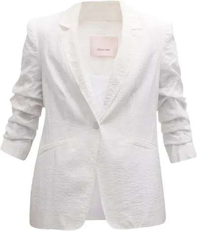 Cinq À Sept Tumbled Woven Khloe Blazer In White