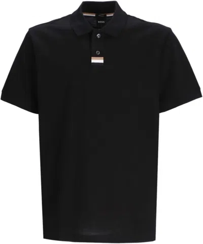Shop Hugo Boss Men's Parlay 424 Pique Cotton Short Sleeve Polo T-shirt, Black