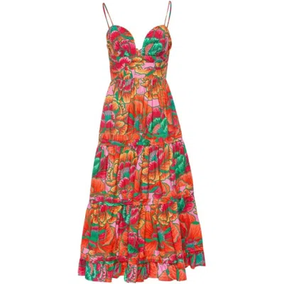 Shop Farm Rio Women's Beaded Spring Midi Dress In Multi
