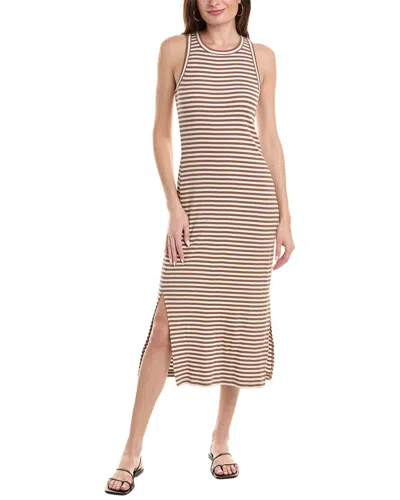 Shop Splendid Benson Stripe Midi Dress In Brown