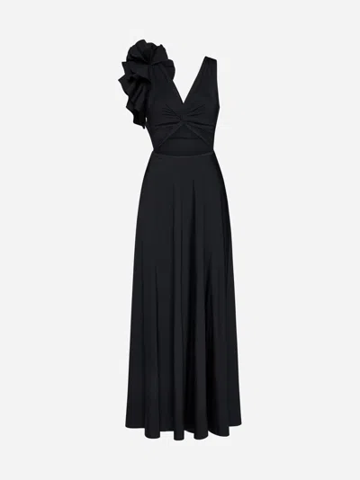 Shop Maygel Coronel Blanca Long Dress In Black