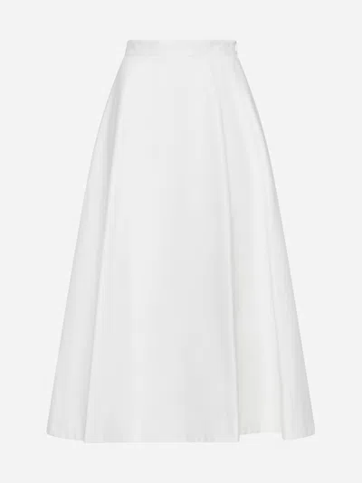 Shop Blanca Vita Gengy Cotton Midi Skirt In White