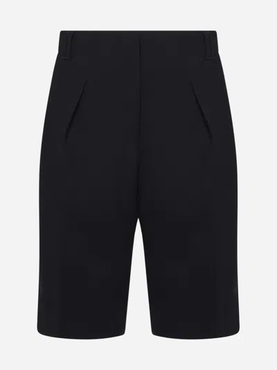 Shop Jacquemus Ovalo Bermuda Shorts In Black