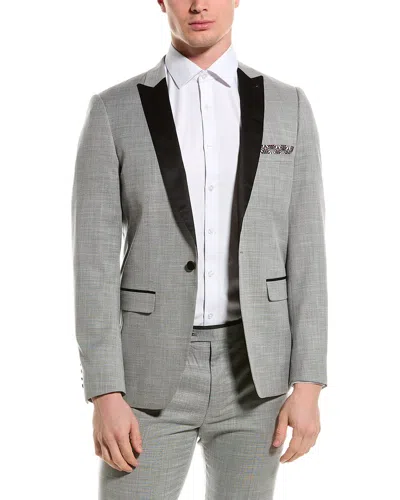 Shop Paisley & Gray Grosvenor Slim Peak Tuxedo Jacket In Grey