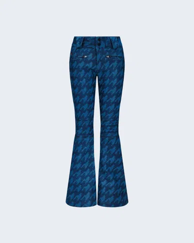 Shop Perfect Moment Auroral Denim Flare Ski Pant In Houndstooth Mid In Multi