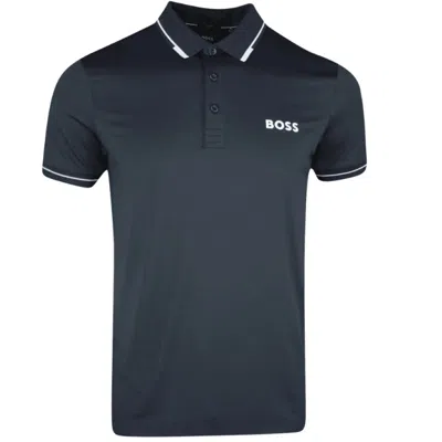 Shop Hugo Boss Men's Paul Pro Slim Fit Short Sleeve Polo Shirt, Navy In Blue