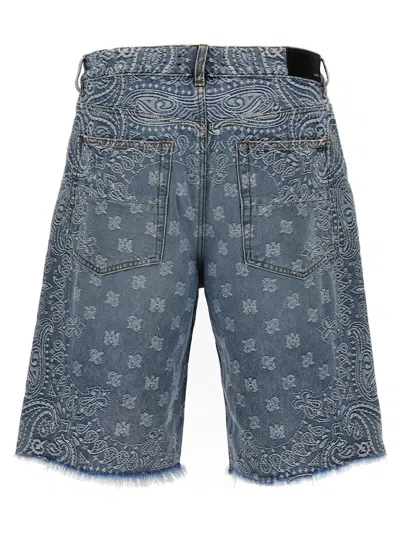 Shop Amiri 'bandana' Bermuda Shorts In Blue