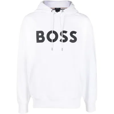 Shop Hugo Boss Men's Sullivan 16 Hoodie Sweatshirt, White