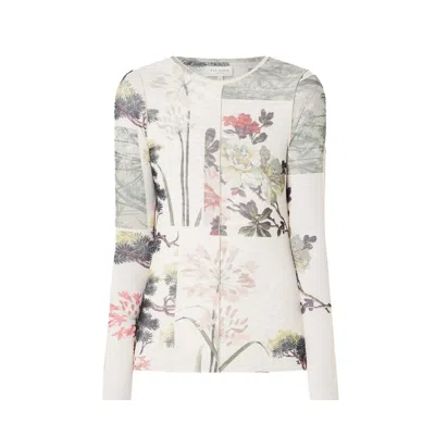 Shop Ted Baker Women's Lareana Pastel Floral Mesh Long Sleeve Top In White