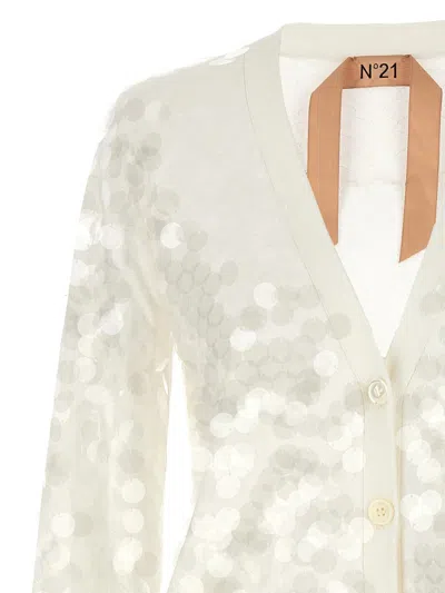 Shop N°21 Sequin Cardigan In White