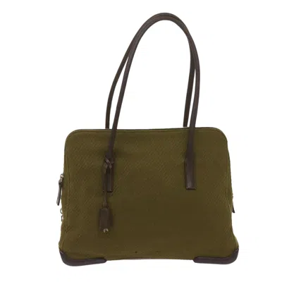 Shop Prada Wool Tote Bag () In Green