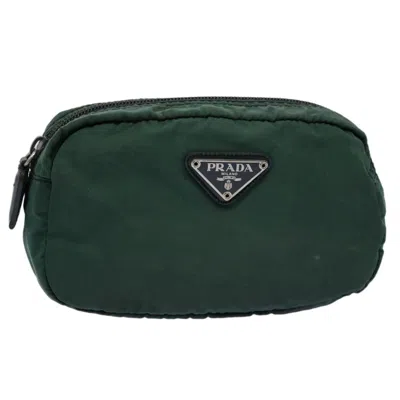Shop Prada Synthetic Clutch Bag () In Green