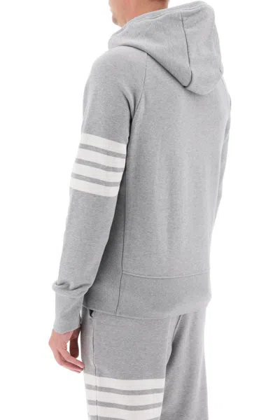 Shop Thom Browne 4-bar Zip-up Hoodie In Grey