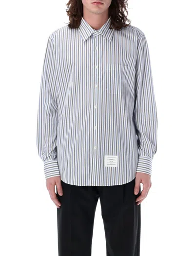 Shop Thom Browne Striped Shirt In Navy