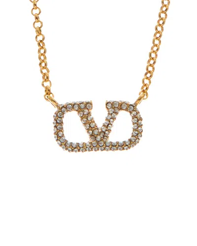Shop Valentino Vlogo Signature Pendant Necklace In Gold