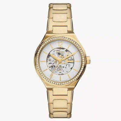 Shop Fossil Women's Eevie White Dial Watch In Gold